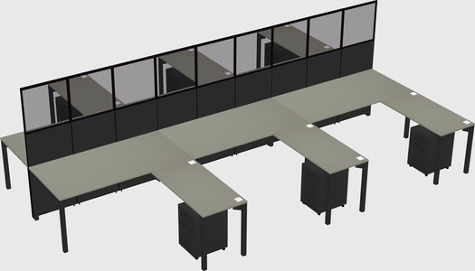 Shared l-shape cubicle
