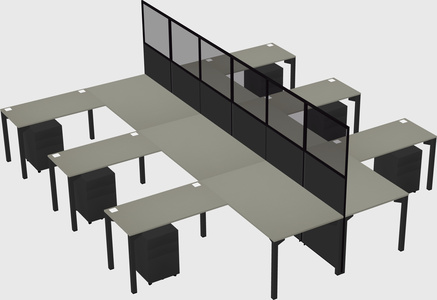 Shared l-shape cubicle