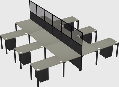 Shared l-shape cubicle