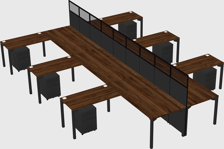 Shared l-shape cubicle