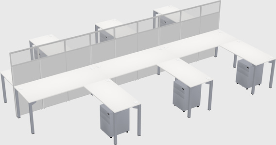Shared l-shape cubicle