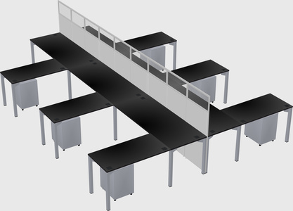 Shared l-shape cubicle