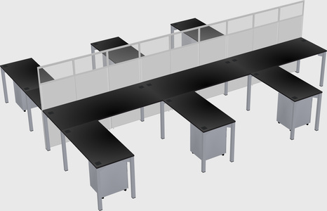 Shared l-shape cubicle