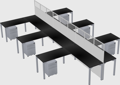 Shared l-shape cubicle