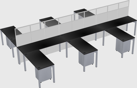 Shared l-shape cubicle