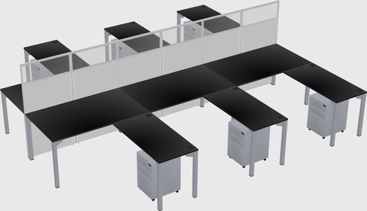 Shared l-shape cubicle