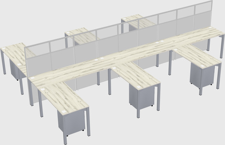 Shared l-shape cubicle