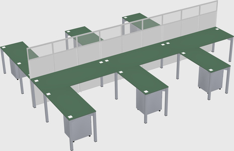 Shared l-shape cubicle
