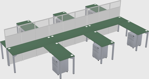 Shared l-shape cubicle