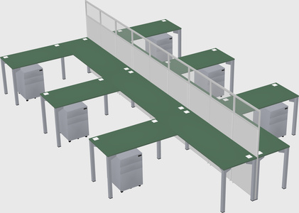 Shared l-shape cubicle