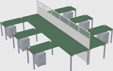 Shared l-shape cubicle
