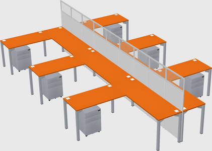 Shared l-shape cubicle