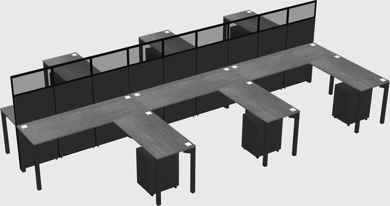 Shared l-shape cubicle
