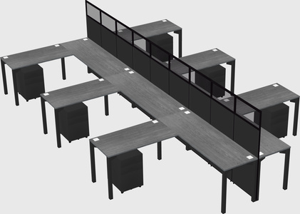 Shared l-shape cubicle