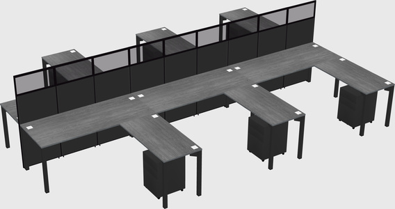 Shared l-shape cubicle