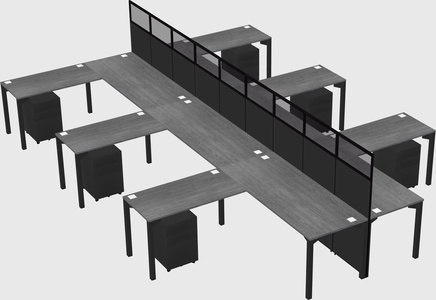Shared l-shape cubicle