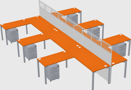 Shared l-shape cubicle