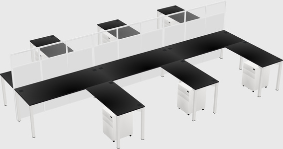 Shared l-shape cubicle