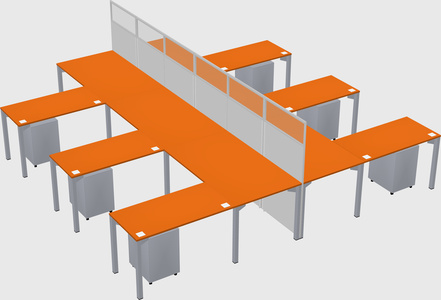 Shared l-shape cubicle