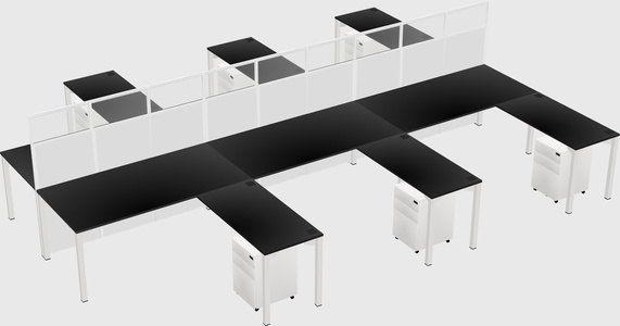 Shared l-shape cubicle