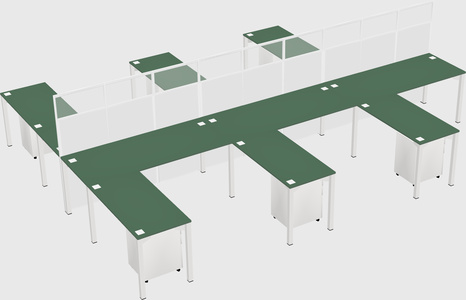 Shared l-shape cubicle