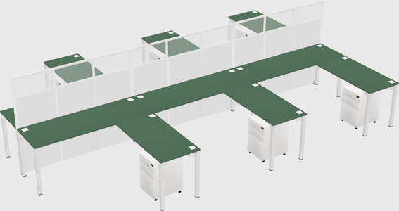 Shared l-shape cubicle