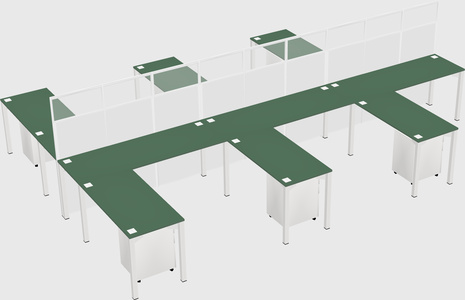 Shared l-shape cubicle