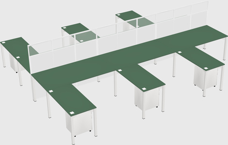 Shared l-shape cubicle