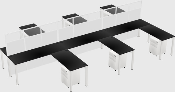 Shared l-shape cubicle