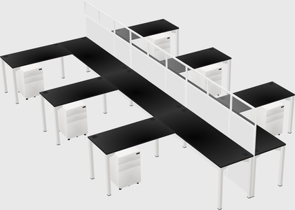 Shared l-shape cubicle