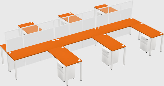 Shared l-shape cubicle