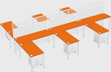 Shared l-shape cubicle