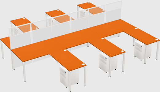 Shared l-shape cubicle