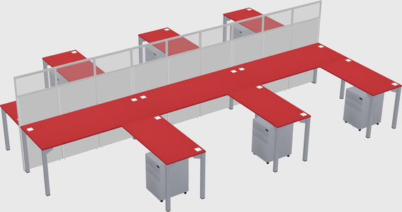 Shared l-shape cubicle