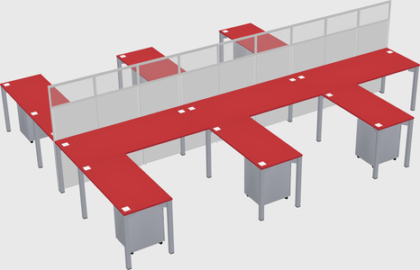 Shared l-shape cubicle