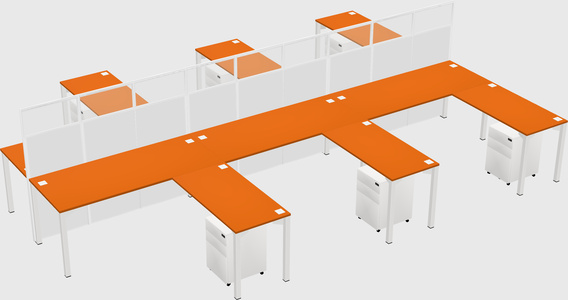 Shared l-shape cubicle