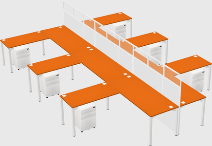 Shared l-shape cubicle