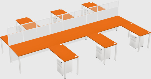 Shared l-shape cubicle