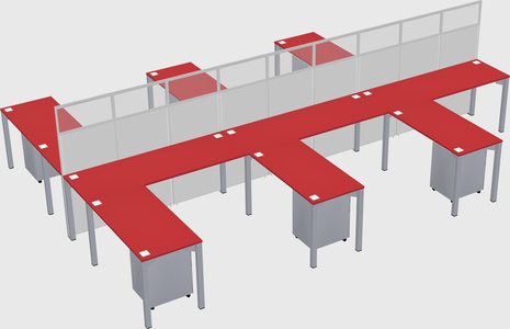 Shared l-shape cubicle