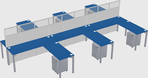 Shared l-shape cubicle