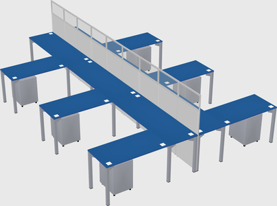 Shared l-shape cubicle