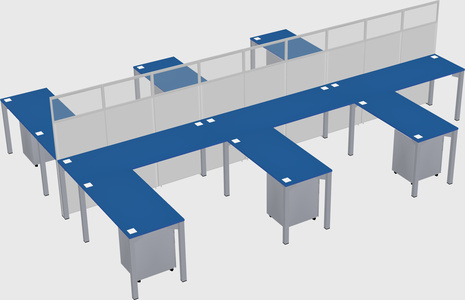 Shared l-shape cubicle