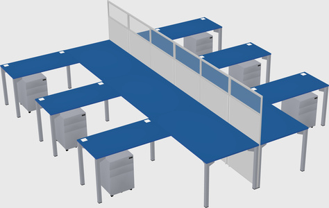 Shared l-shape cubicle