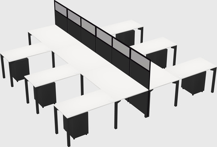 Shared l-shape cubicle