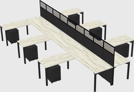 Shared l-shape cubicle