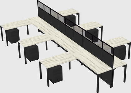Shared l-shape cubicle