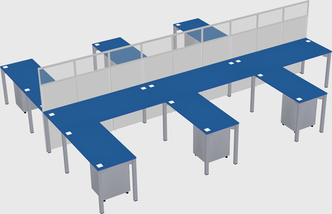 Shared l-shape cubicle