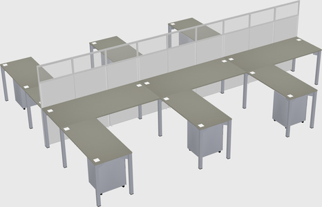 Shared l-shape cubicle