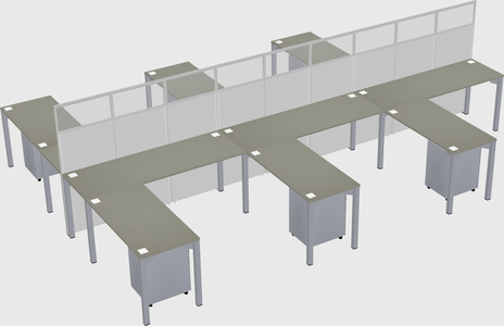 Shared l-shape cubicle