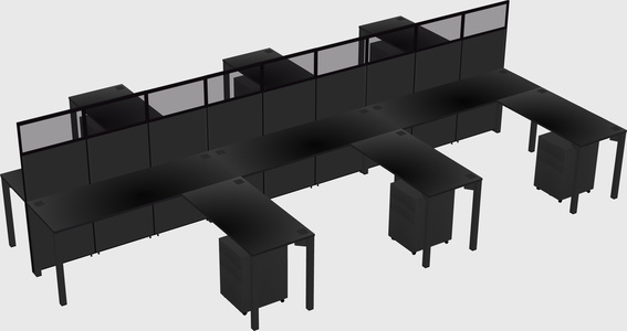 Shared l-shape cubicle
